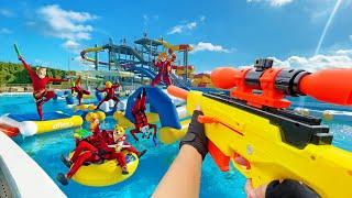 Nerf War  Water Park & SPA Battle 17 Nerf First Person Shooter