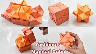 How to make yoshimoto cube  magical infinity cube transformation toy  How to make with paper