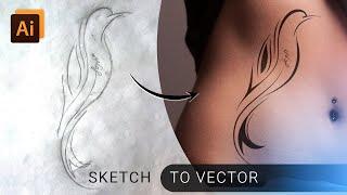 Adobe Illustrator Tutorial Create a Tattoo from Sketch