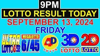 9pm Lotto Result Today September 13 2024 Friday