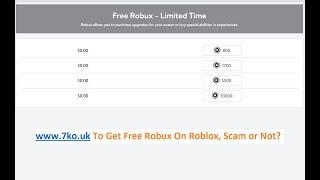 www 7ko.uk To Get Free Robux On Roblox Scam or Not