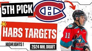 Who Should The Montreal Canadiens Draft with Their 5th Overall Pick ?  2024 NHL Draft