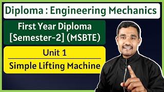 Simple Lifting Machine - 01  Examples on Basic Formulas  Engineering Mechanics