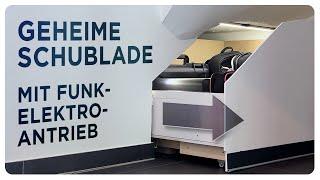 Automatische SCHUBLADE in der WAND mit Funk-Fernbedienung und Jalousie-Motor