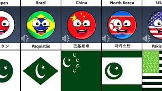 Pakistan In Some Countries Language and Flags