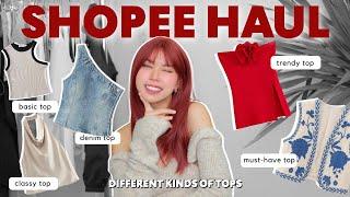 SHOPEE HAUL BEST TOPS 2023 basic classic denim trendy & must have tops