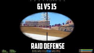 THE BIGGEST RAID DEFENSE IN RUST HISTORY  61v15  300 ROCKETS