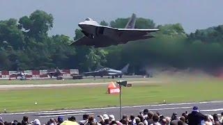 F-22 raptor AMAZING vertical take-off RIAT 2016