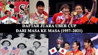 DAFTAR JUARA UBER CUP DARI TAHUN KE TAHUN