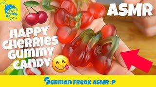 ASMR eating German gummy candy happy cherries