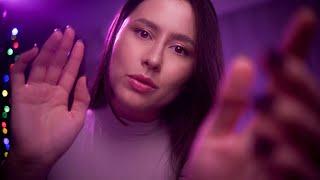 ASMR Plucking negative energies  hand sounds mouth sounds hand movements  Minimal talking