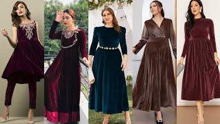 Velvet frocks design for winter dress designs  Latest Velvet frock design 2023 ️