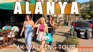 ALANYA TURKIYE  - ALANYA CITY CENTER WALKING TOUR 4K HDR