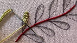 Pretty leaf hand embroidery designleaf hand embroideryhand embroidery tutorial