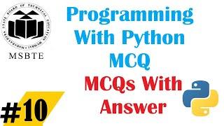 Programming with Python MCQ  Python MCQ MSBTE   MSBTE MCQ Python