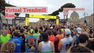 Virtual Treadmill Run  62 min  Rome Marathon 2023  Inside the race