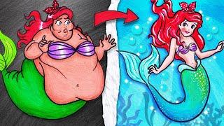 Disney Princess ARIEL As FAT  The Secret Life of Princess  Stop Motion Paper by Seegi Channel