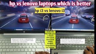 hp vs lenovo laptops  hp i3 vs lenovo i3  game play  game video  gaming test in hp 15s