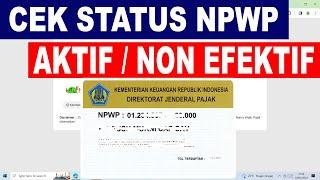 CARA CEK STATUS NPWP AKTIF ATAU TIDAK NON EFEKTIF