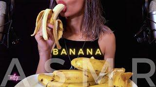 ASMR Mukbang  Banana Rubbing Tapping Peeling & Eating Sounds No Talking