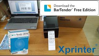 Программа для этикеток Xprinter. Бесплатная BarTender Ultra Lite. Установка. Печать этикетки.