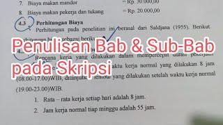 Penulisan Bab dan Sub-bab pada Skripsi