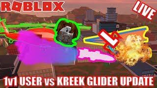 1v1 USER vs KREEK - MISSILE vs GLIDER BATTLE   Roblox Jailbreak UPDATE LIVESTREAM