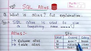 SQL Alias column_alias and table_alias  Oracle Database