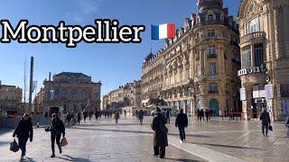 Montpellier France  Walking Tour 4K January 9 2024