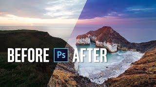 Editing Landscape Photos in Photoshop - BEFORE  AFTER