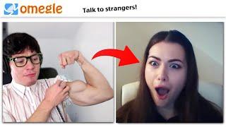 Bodybuilder Pretends to be a NERD  Prank Strangers in Omegle