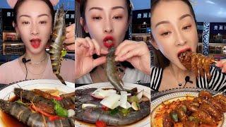 Yummy 348 Eat Sea food shrimp Salmon crablleat sea food #food #eating #mukbang