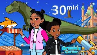Dinosaur Song + More Fun and Educational Kids Songs  Gracie’s Corner Compilation