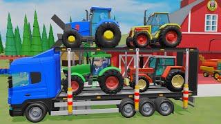 Two-story Trailer for Transporting Tractors and The use of various agricultural machines