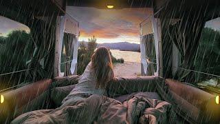 Car Camping in RAIN and SNOW  Relaxing Hiking in Tasmania Van life  ASMR 