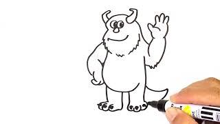 How to DRAW SULLY Monsters inc characters Easy Step by Step