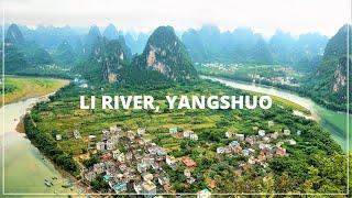 4K China  Li River Yangshuo  Li River Scenic Relaxation  Drone Footage  China