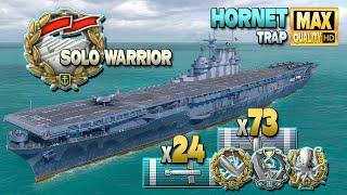 Aircraft Carrier Hornet Fighting for the Solo Warrior medal - World of Warships