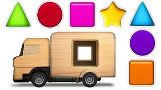 Learning Shapes Colors & Numbers with Wooden Truck Toys  Ep1 - Best Learning Videos for Toddlers