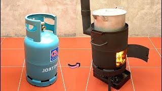 How to make a multi function wood stove from an old gas cylinder super effective