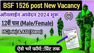 BSF 1526 Post HC Min Steno Online Kaise Kare  BSF Head Constable Ministerial ASI Steno Recruitment