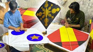 Amazing Process of Making 1000 Kites  Kite With Broom Sticks  Flying Kites Manufacturing Factory