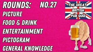 Great British Pub Quiz Picture Round Food & Drink Entertainment Pictogram & Gen Knowledge #27