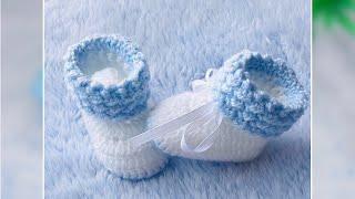 Crochet baby booties cuffed baby shoes boots SUPER EASY CROCHET PATTERN various sizes MUST SEE 