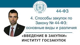 Введение в закупки Способы закупок по Закону № 44-ФЗ основные виды и различия 47