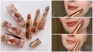 *NEW* CHARLOTTE TILBURY SUPER NUDES LIPSTICKS SWATCHES AND COMPARISONS
