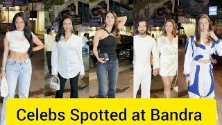 Celebs Spotted At Bandra Restaurant -Vaani KapoorAnushka Ranjan Husband Aditya ElnaazShriyaIsha