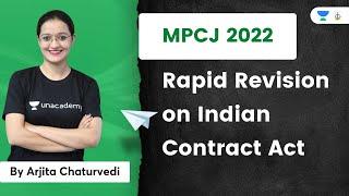 Rapid Revision on Indian Contract Act  Rapid Revision on ICA  MPCJ 2022  Arjita Chaturvedi