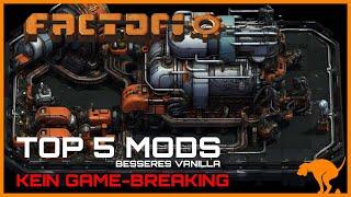 Factorio TOP 5 MOD´s - Besseres Vanilla Gameplay - Automation Basebuilding Crafting. beste Mods