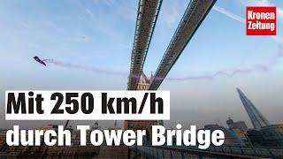 Fliegende Österreicher mit 250 kmh durch Tower Bridge  krone.tv NEWS